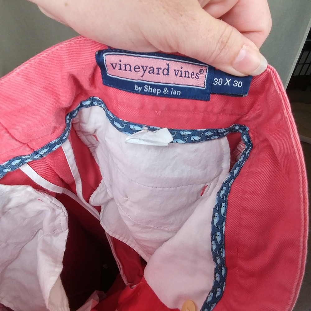 Vineyard Vines Salmon Pink Cotton Pants Size 30x30 - Picture 4 of 6